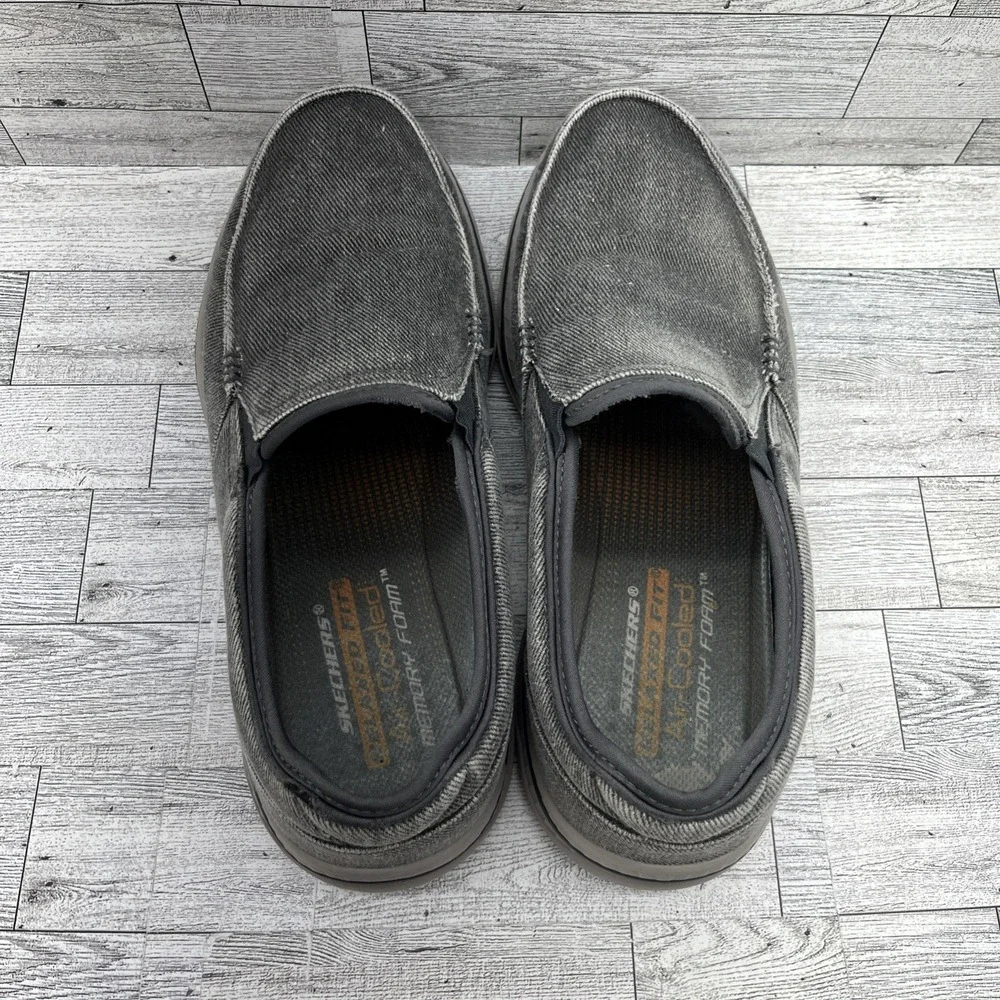 Skechers Creston Moseco Gray Slip On Loafer Shoes 65355 Men Size 12‎